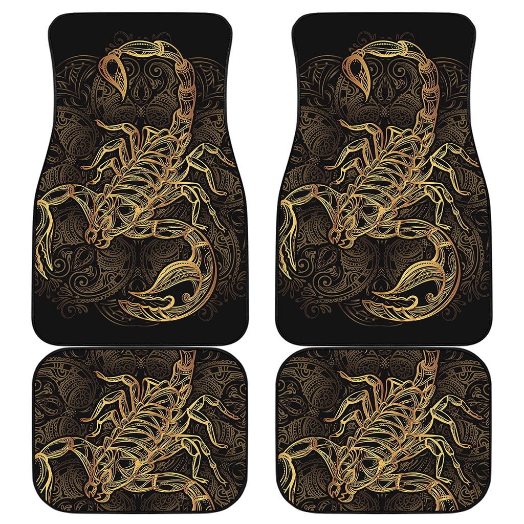 Gold Scorpio Print Front and Back Car Floor Mats
