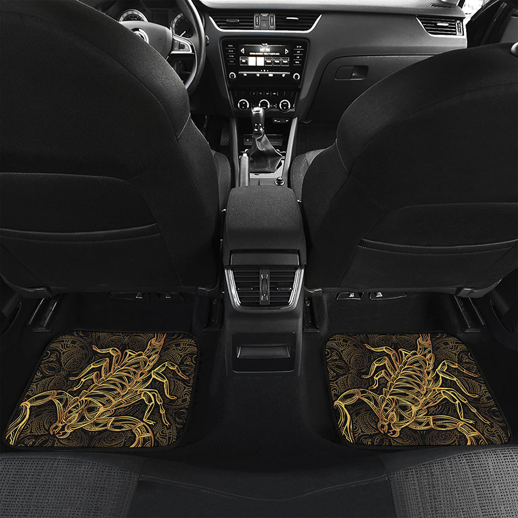 Gold Scorpio Print Front and Back Car Floor Mats