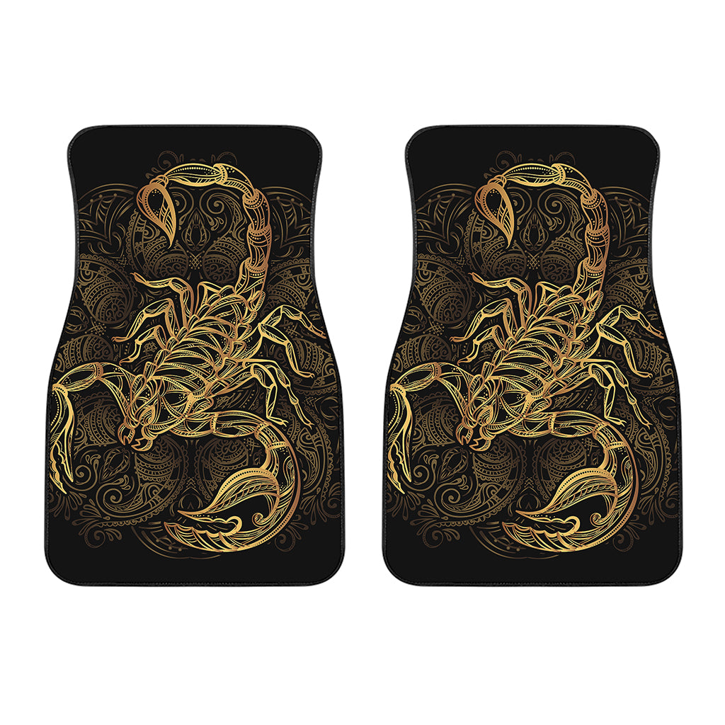 Gold Scorpio Print Front Car Floor Mats