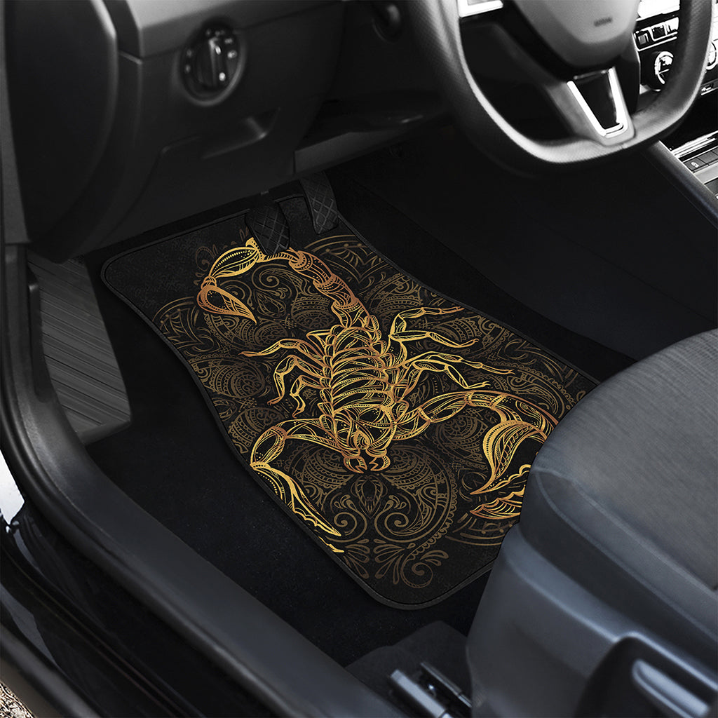 Gold Scorpio Print Front Car Floor Mats