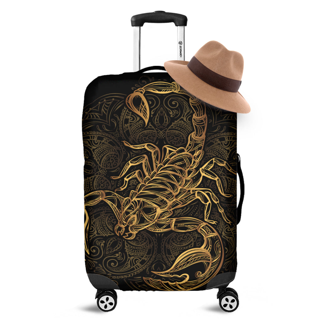 Gold Scorpio Print Luggage Cover