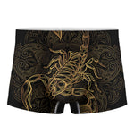 Gold Scorpio Print Men's Boxer Briefs