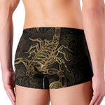 Gold Scorpio Print Men's Boxer Briefs