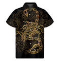 Gold Scorpio Print Men's Short Sleeve Shirt