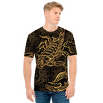 Gold Scorpio Print Men's T-Shirt