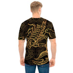 Gold Scorpio Print Men's T-Shirt
