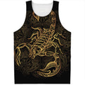 Gold Scorpio Print Men's Tank Top