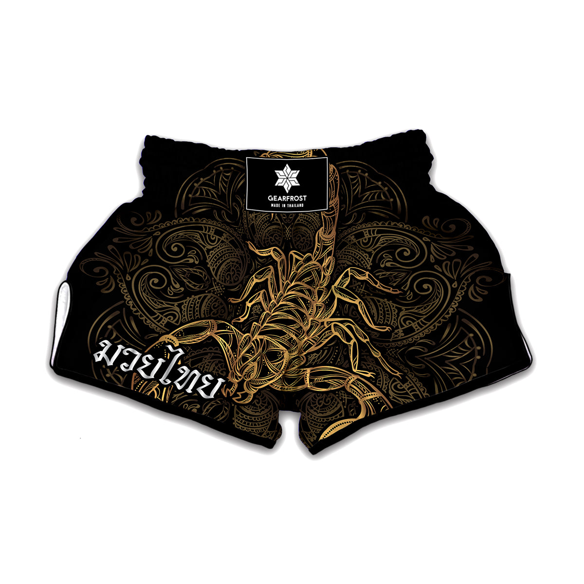 Gold Scorpio Print Muay Thai Boxing Shorts