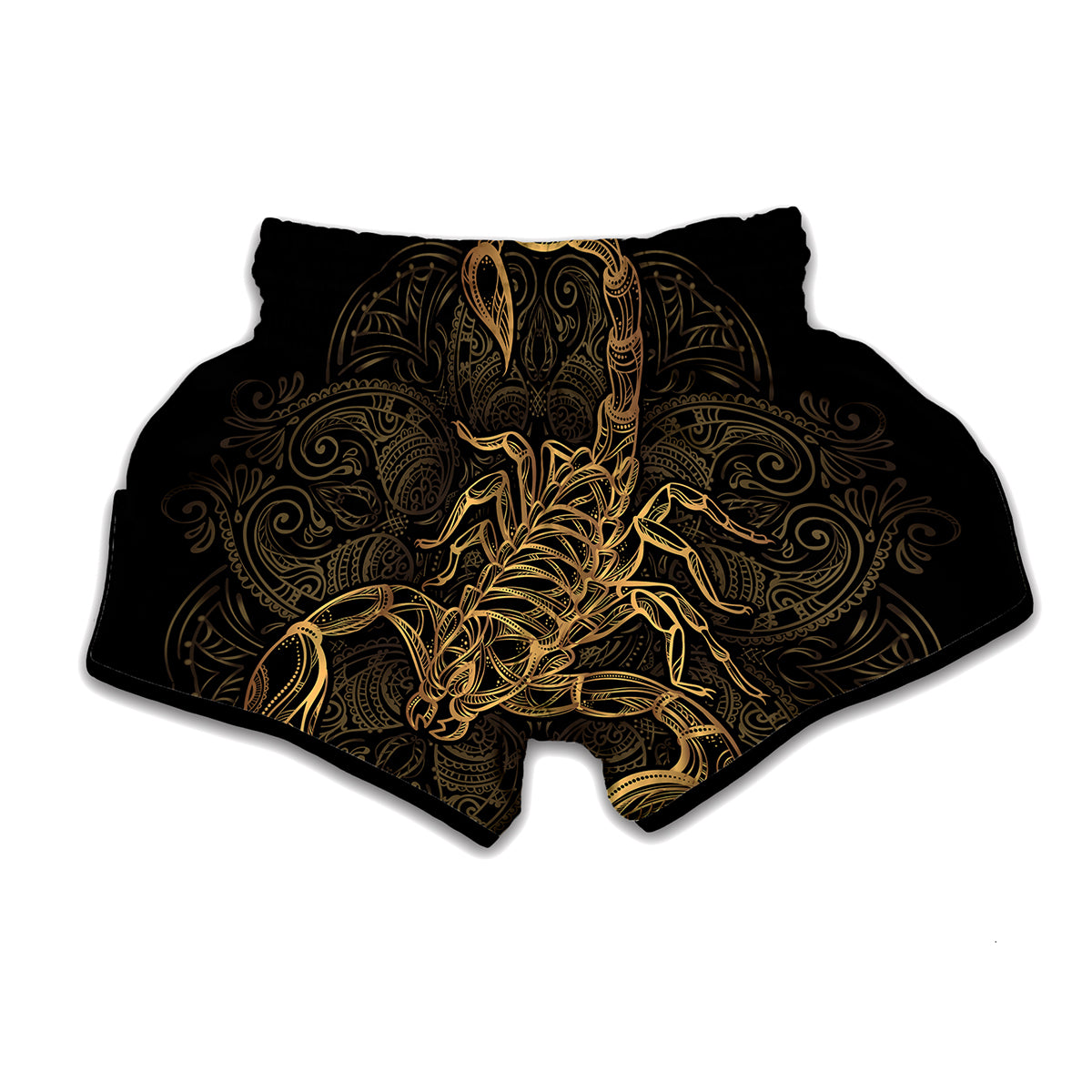 Gold Scorpio Print Muay Thai Boxing Shorts