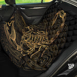 Gold Scorpio Print Pet Car Back Seat Cover