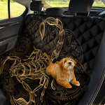 Gold Scorpio Print Pet Car Back Seat Cover
