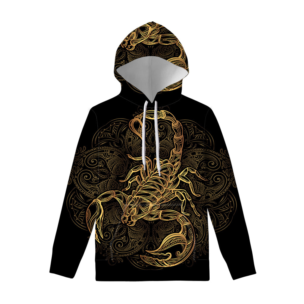 Gold Scorpio Print Pullover Hoodie