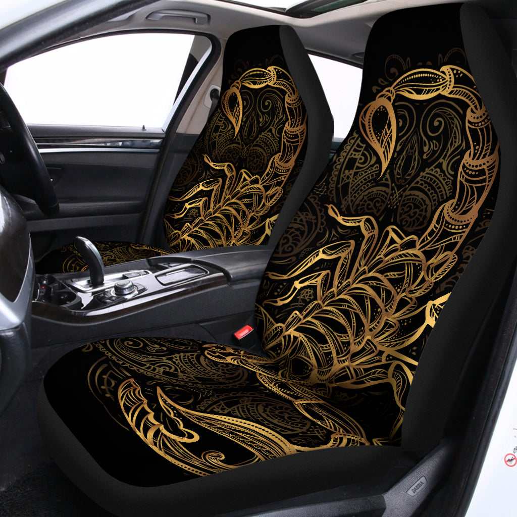 Gold Scorpio Print Universal Fit Car Seat Covers