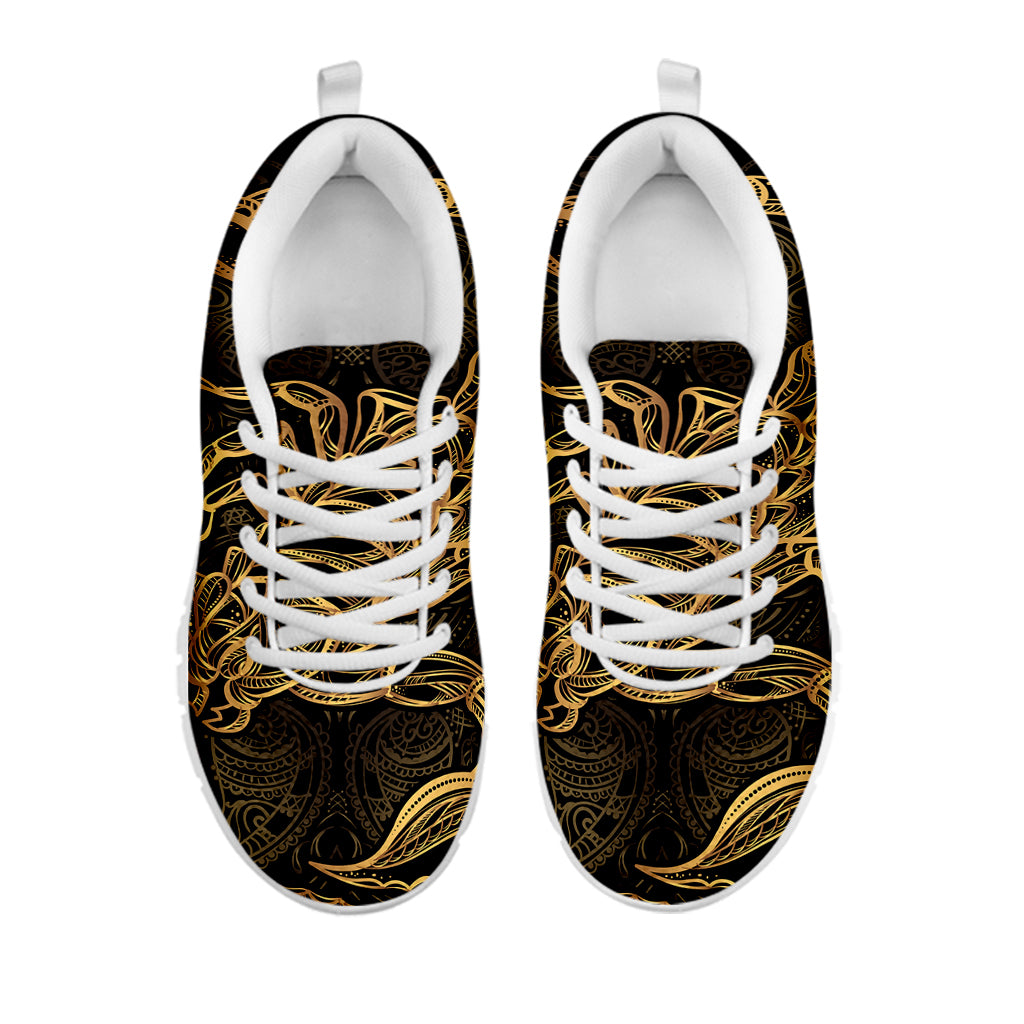Gold Scorpio Print White Sneakers