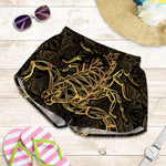 Gold Scorpio Print Women's Shorts