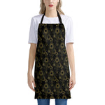 Gold Sun And Moon Pattern Print Apron