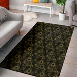 Gold Sun And Moon Pattern Print Area Rug