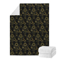 Gold Sun And Moon Pattern Print Blanket