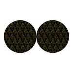 Gold Sun And Moon Pattern Print Car Coasters