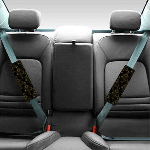 Gold Sun And Moon Pattern Print Car Seat Belt Covers