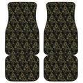 Gold Sun And Moon Pattern Print Front and Back Car Floor Mats