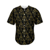 Gold Sun And Moon Pattern Print Men's Baseball Jersey