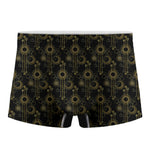 Gold Sun And Moon Pattern Print Men's Boxer Briefs