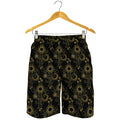 Gold Sun And Moon Pattern Print Men's Shorts