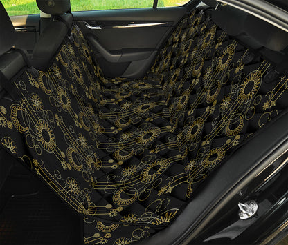 Gold Sun And Moon Pattern Print Pet Car Back Seat Cover