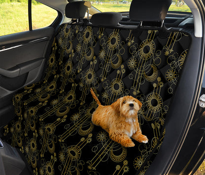 Gold Sun And Moon Pattern Print Pet Car Back Seat Cover