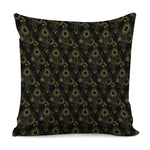 Gold Sun And Moon Pattern Print Pillow Cover