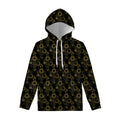 Gold Sun And Moon Pattern Print Pullover Hoodie