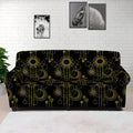 Gold Sun And Moon Pattern Print Sofa Cover