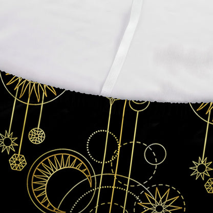Gold Sun And Moon Pattern Print Sofa Cover