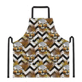 Gold Tropical Skull Pattern Print Apron