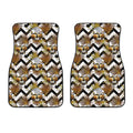 Gold Tropical Skull Pattern Print Front Car Floor Mats