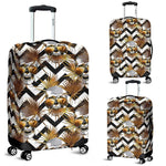 Gold Tropical Skull Pattern Print Luggage Cover GearFrost