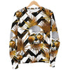 Gold Tropical Skull Pattern Print Men's Crewneck Sweatshirt GearFrost