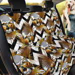 Gold Tropical Skull Pattern Print Pet Car Back Seat Cover