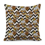 Gold Tropical Skull Pattern Print Pillow Cover
