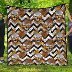 Gold Tropical Skull Pattern Print Quilt