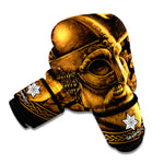 Gold Viking God Odin And Crow Print Boxing Gloves
