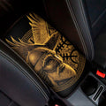 Gold Viking God Odin And Crow Print Car Center Console Cover