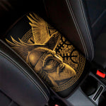 Gold Viking God Odin And Crow Print Car Center Console Cover