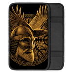 Gold Viking God Odin And Crow Print Car Center Console Cover