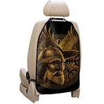 Gold Viking God Odin And Crow Print Car Seat Organizers