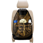 Gold Viking God Odin And Crow Print Car Seat Organizers