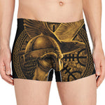 Gold Viking God Odin And Crow Print Men's Boxer Briefs