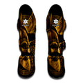 Gold Viking God Odin And Crow Print Muay Thai Shin Guards