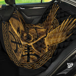 Gold Viking God Odin And Crow Print Pet Car Back Seat Cover